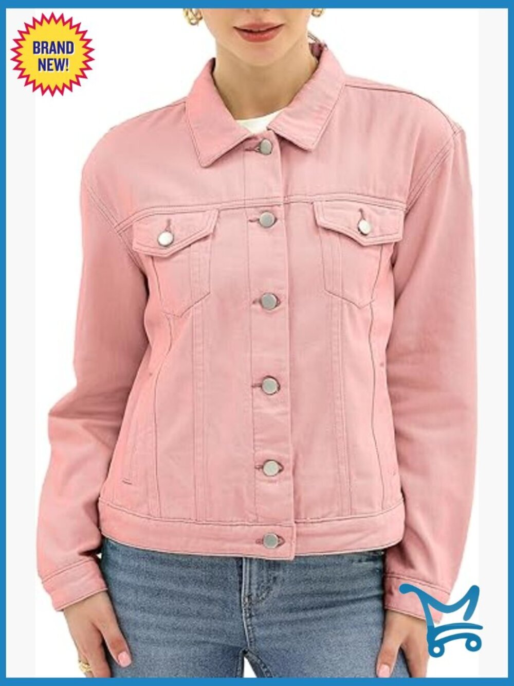 Button Up Denim Jacket Long Sleeve with Pockets